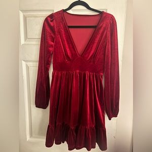 Halara wine red velvet dress